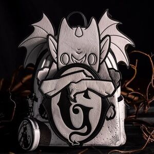 Gideon’s Bakehouse Loungefly Black and White Gargoyle Backpack NEW RARE